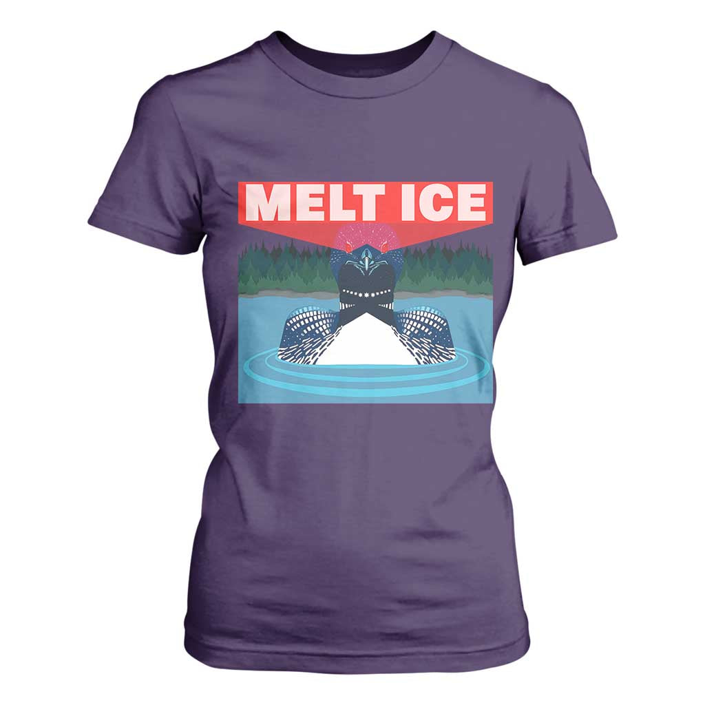 Melt Ice Red Eye Laser Loon T Shirt For Women Political Resistance Minnesota Protest TS02 Purple Print Your Wear