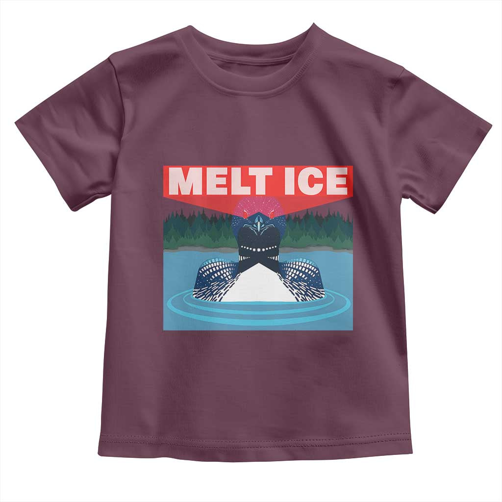 Melt Ice Red Eye Laser Loon Toddler T Shirt Political Resistance Minnesota Protest TS02 Maroon Print Your Wear