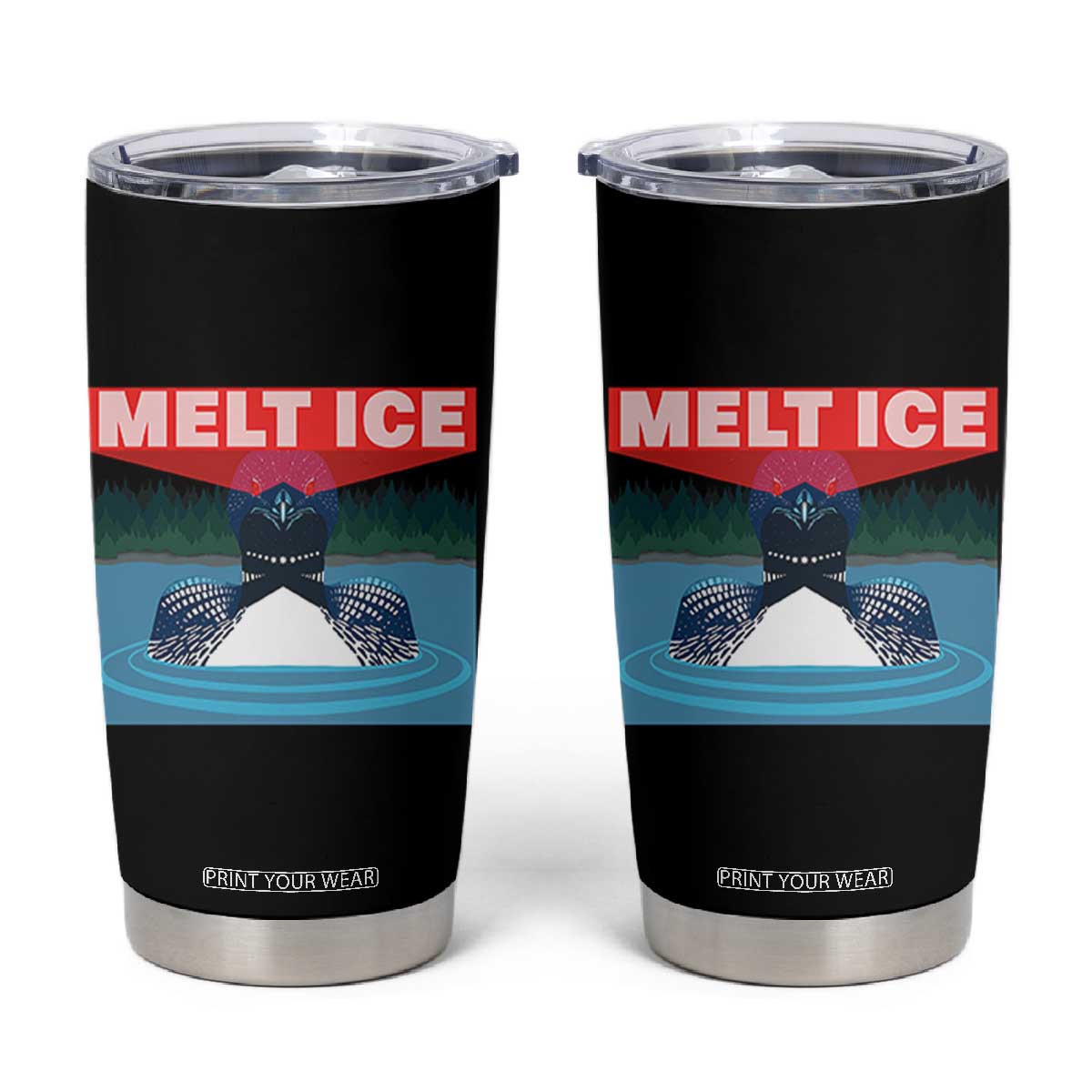 Melt Ice Red Eye Laser Loon Tumbler Cup Political Resistance Minnesota Protest TS02 Black Print Your Wear