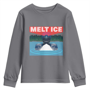 Melt Ice Red Eye Laser Loon Youth Sweatshirt Political Resistance Minnesota Protest TS02 Charcoal Print Your Wear