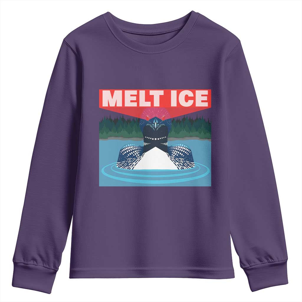 Melt Ice Red Eye Laser Loon Youth Sweatshirt Political Resistance Minnesota Protest TS02 Purple Print Your Wear