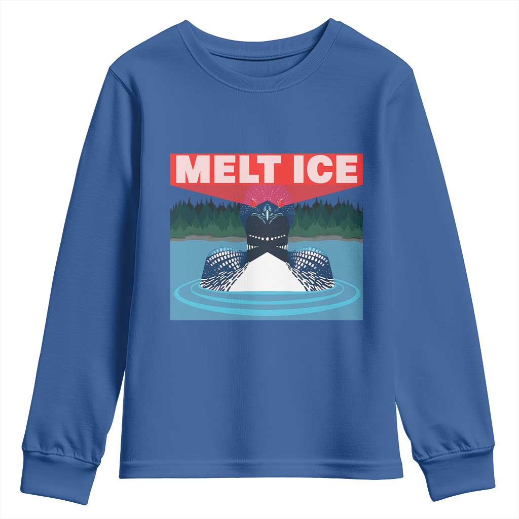 Melt Ice Red Eye Laser Loon Youth Sweatshirt Political Resistance Minnesota Protest TS02 Royal Blue Print Your Wear