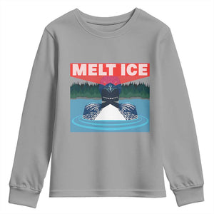 Melt Ice Red Eye Laser Loon Youth Sweatshirt Political Resistance Minnesota Protest TS02 Sport Gray Print Your Wear