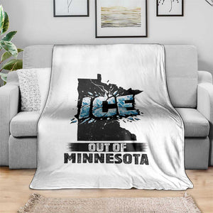 Ice Out of Minnesota Throw Blanket MN State Map Abolish Ice Protest TS02 Print Your Wear