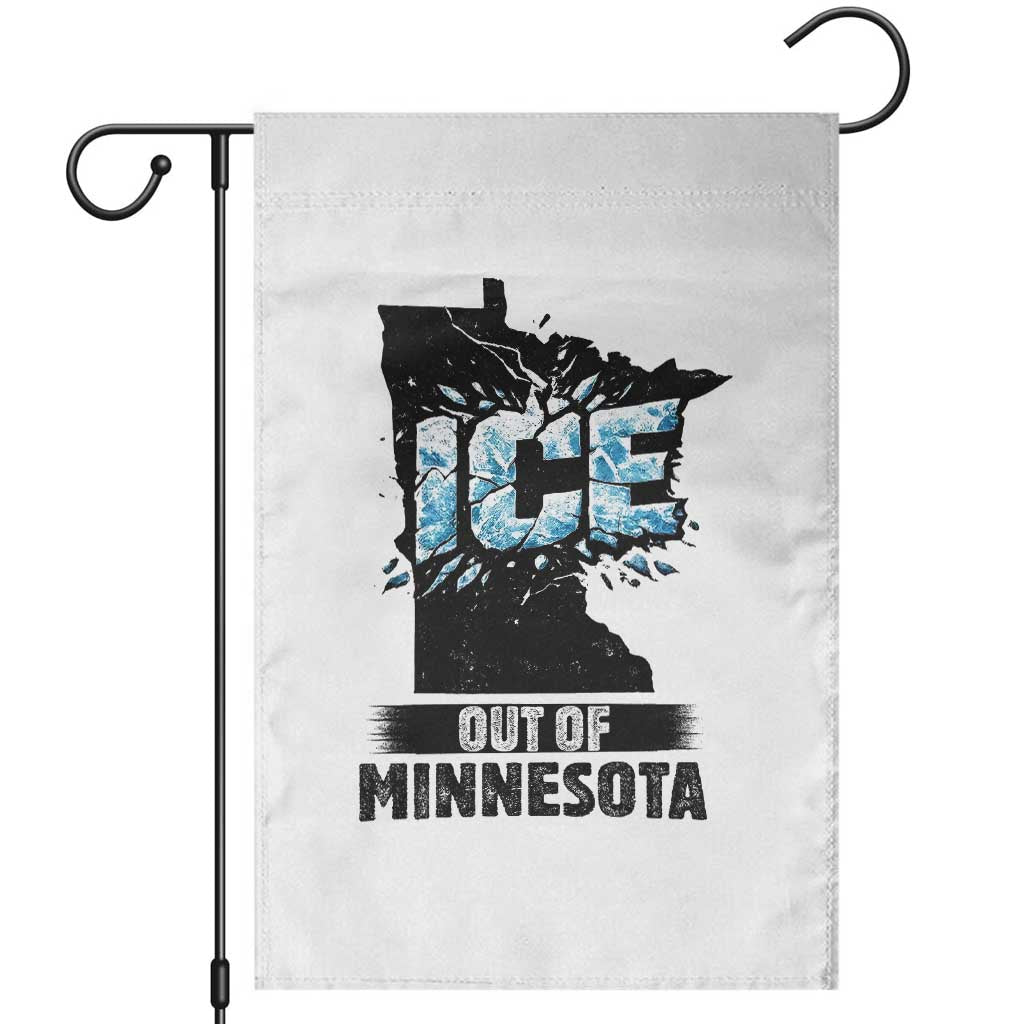 Ice Out of Minnesota Garden Flag MN State Map Abolish Ice Protest TS02 White Print Your Wear
