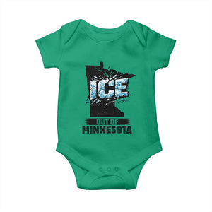 Ice Out of Minnesota Baby Onesie MN State Map Abolish Ice Protest TS02 Irish Green Print Your Wear