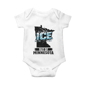 Ice Out of Minnesota Baby Onesie MN State Map Abolish Ice Protest TS02 White Print Your Wear