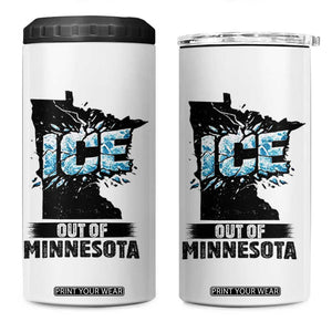 Ice Out of Minnesota 4 in 1 Can Cooler Tumbler MN State Map Abolish Ice Protest TS02 One Size: 16 oz White Print Your Wear