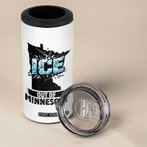 Ice Out of Minnesota 4 in 1 Can Cooler Tumbler MN State Map Abolish Ice Protest TS02 Print Your Wear