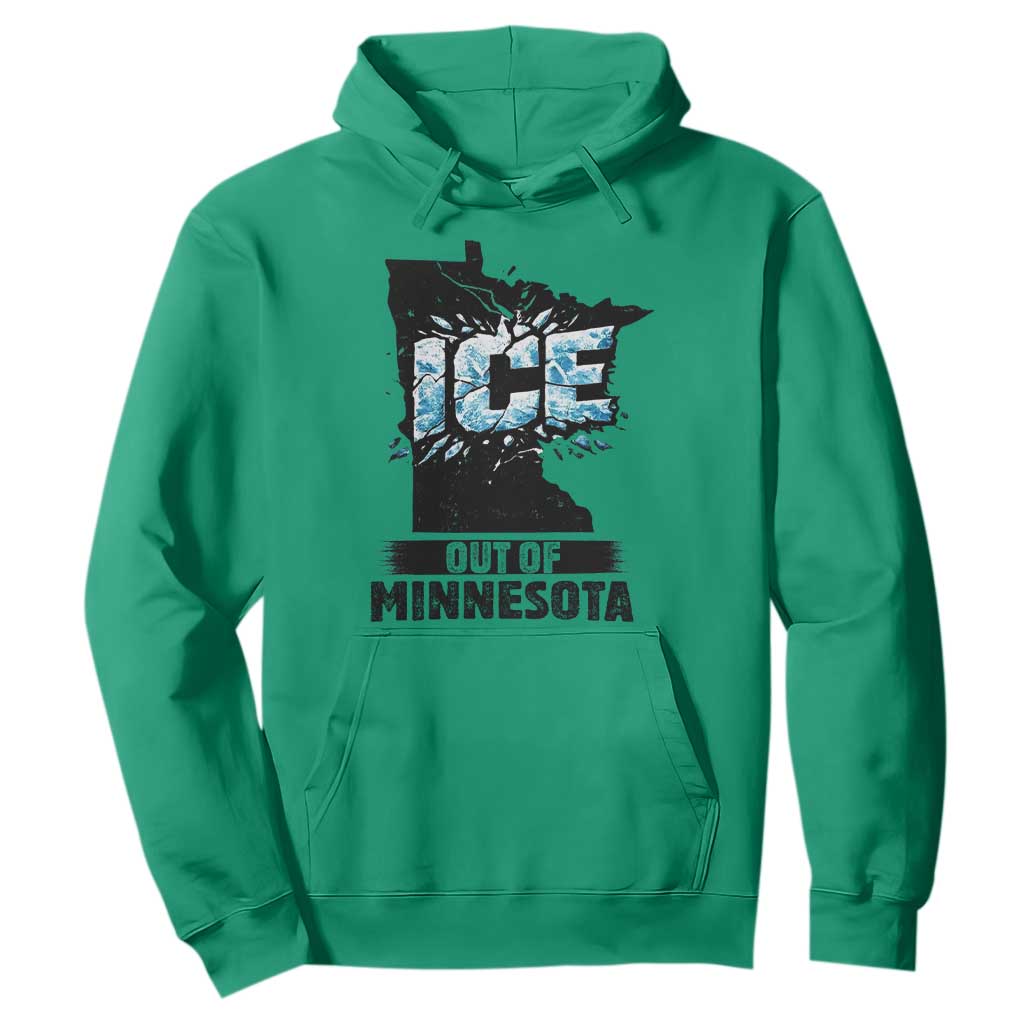 Ice Out of Minnesota Hoodie MN State Map Abolish Ice Protest TS02 Irish Green Print Your Wear