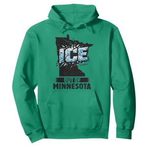Ice Out of Minnesota Hoodie MN State Map Abolish Ice Protest TS02 Irish Green Print Your Wear