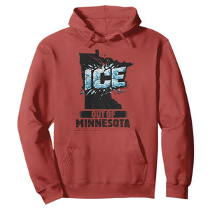 Ice Out of Minnesota Hoodie MN State Map Abolish Ice Protest TS02 Red Print Your Wear