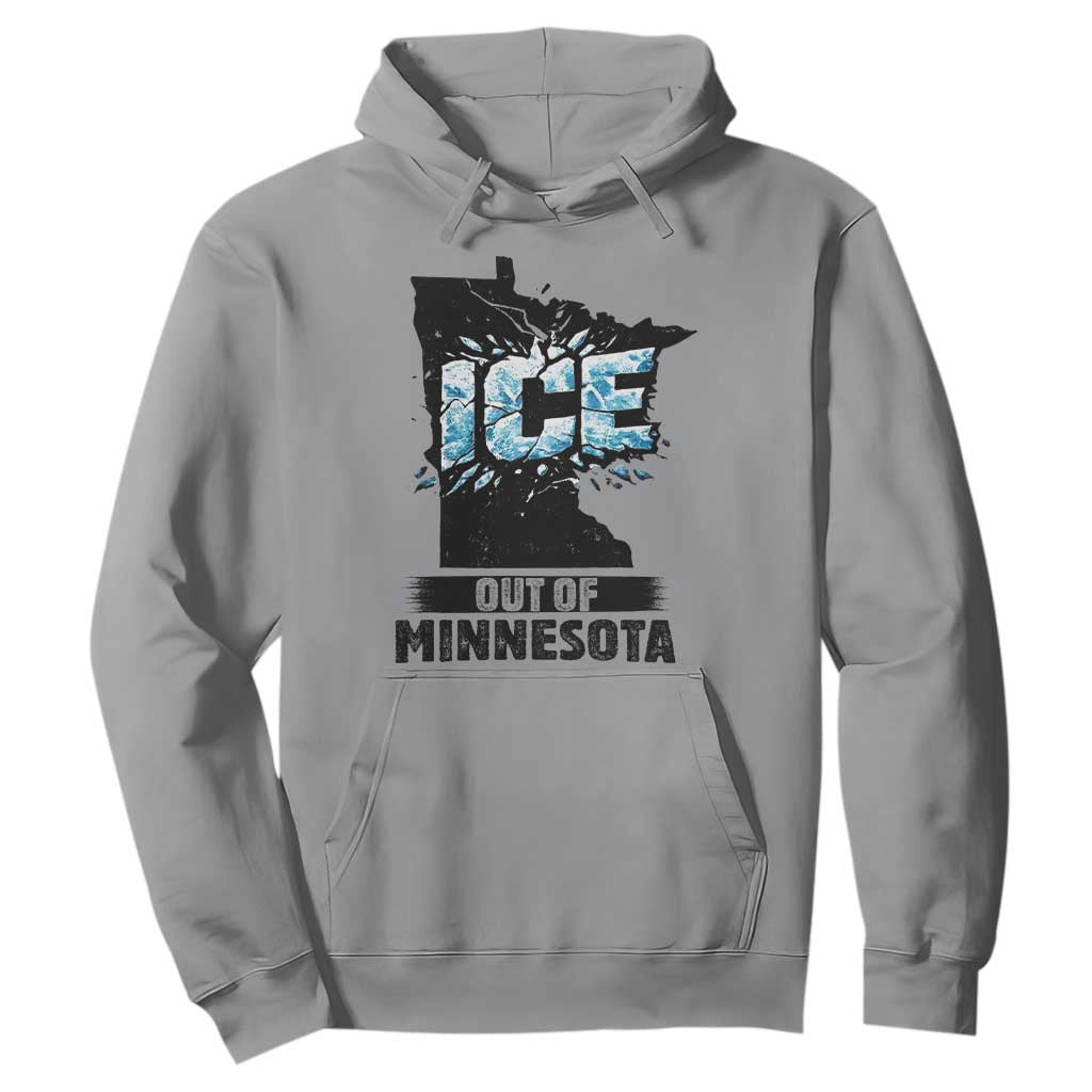 Ice Out of Minnesota Hoodie MN State Map Abolish Ice Protest TS02 Sport Gray Print Your Wear