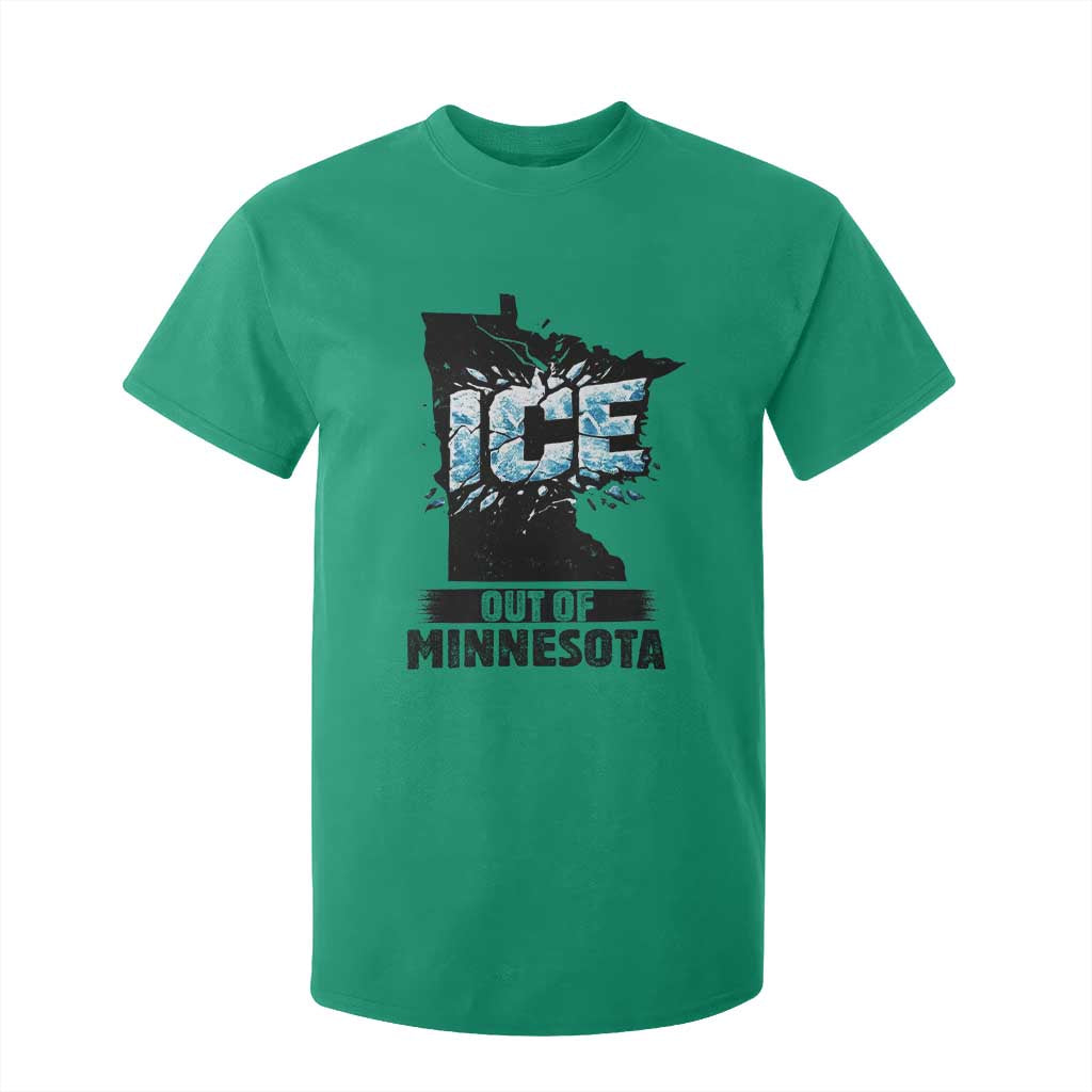 Ice Out of Minnesota T Shirt For Kid MN State Map Abolish Ice Protest TS02 Irish Green Print Your Wear