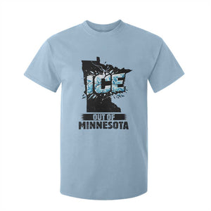 Ice Out of Minnesota T Shirt For Kid MN State Map Abolish Ice Protest TS02 Light Blue Print Your Wear