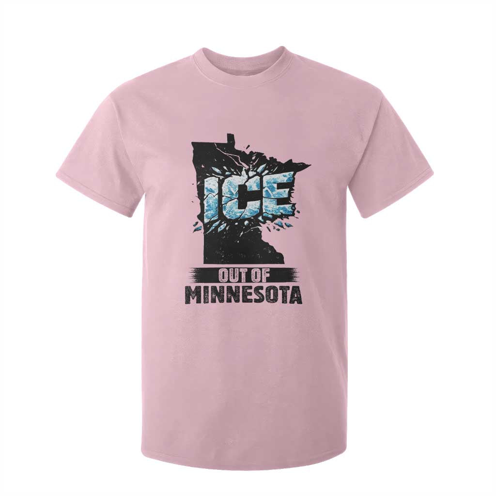 Ice Out of Minnesota T Shirt For Kid MN State Map Abolish Ice Protest TS02 Light Pink Print Your Wear