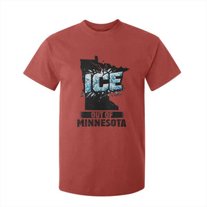 Ice Out of Minnesota T Shirt For Kid MN State Map Abolish Ice Protest TS02 Red Print Your Wear
