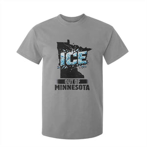 Ice Out of Minnesota T Shirt For Kid MN State Map Abolish Ice Protest TS02 Sport Gray Print Your Wear