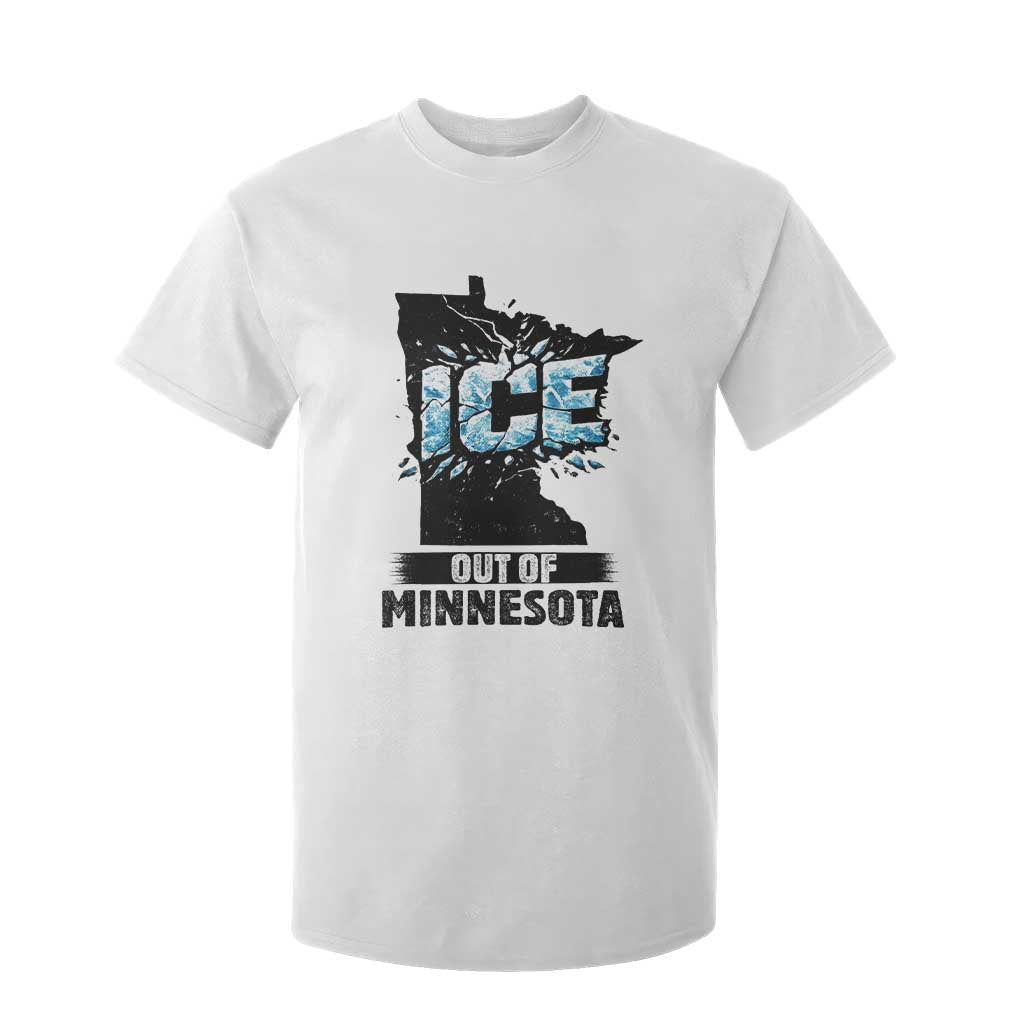 Ice Out of Minnesota T Shirt For Kid MN State Map Abolish Ice Protest TS02 White Print Your Wear