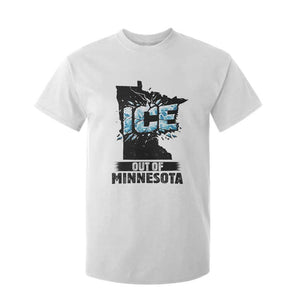 Ice Out of Minnesota T Shirt For Kid MN State Map Abolish Ice Protest TS02 White Print Your Wear