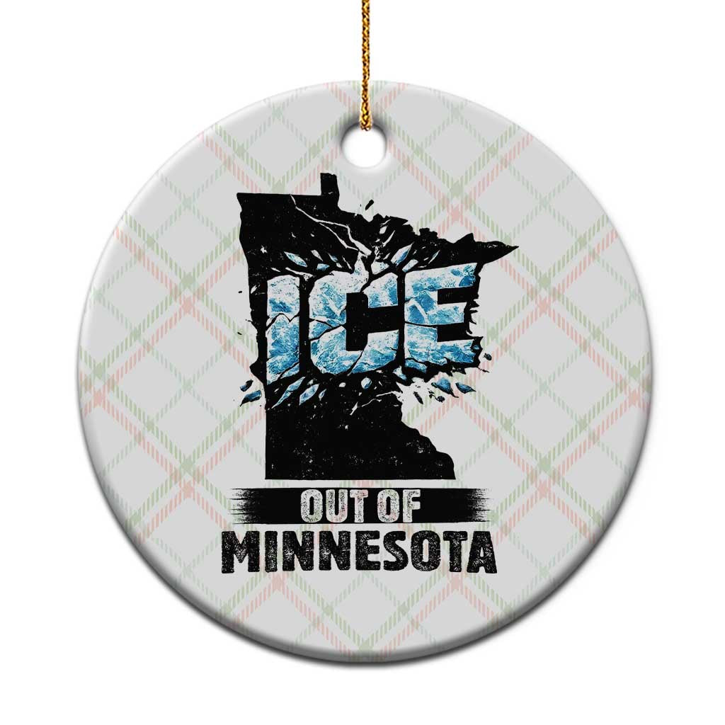 Ice Out of Minnesota Ceramic Ornament MN State Map Abolish Ice Protest TS02 1pc Christmas Plaid Print Your Wear
