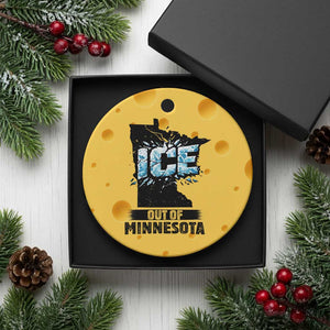 Ice Out of Minnesota Ceramic Ornament MN State Map Abolish Ice Protest TS02 1pc Yellow Cheese Print Your Wear