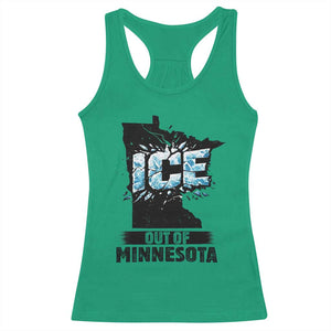 Ice Out of Minnesota Racerback Tank Top MN State Map Abolish Ice Protest TS02 Irish Green Print Your Wear