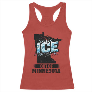 Ice Out of Minnesota Racerback Tank Top MN State Map Abolish Ice Protest TS02 Red Print Your Wear