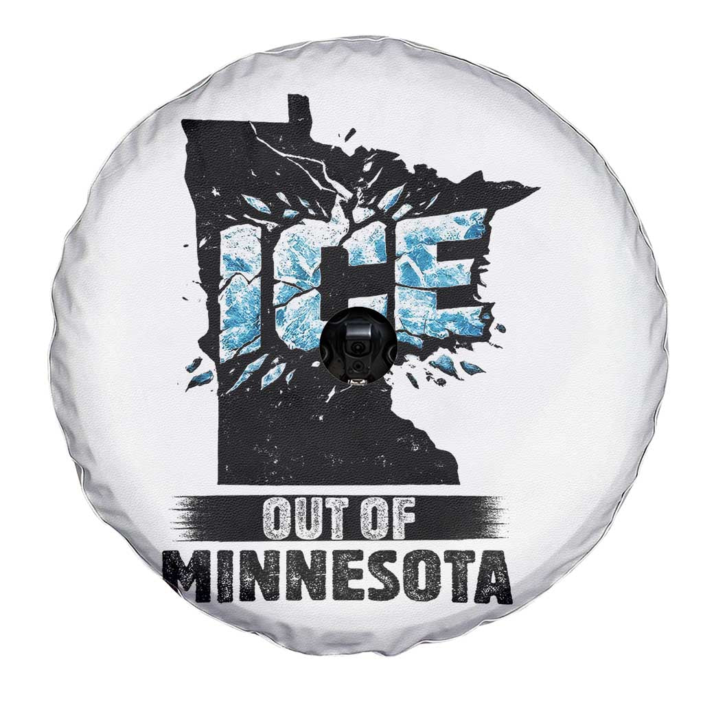 Ice Out of Minnesota Spare Tire Cover MN State Map Abolish Ice Protest TS02 Print Your Wear