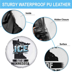 Ice Out of Minnesota Spare Tire Cover MN State Map Abolish Ice Protest TS02 Print Your Wear