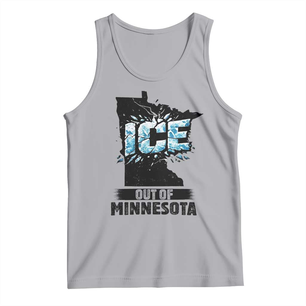 Ice Out of Minnesota Tank Top MN State Map Abolish Ice Protest TS02 Athletic Heather Print Your Wear