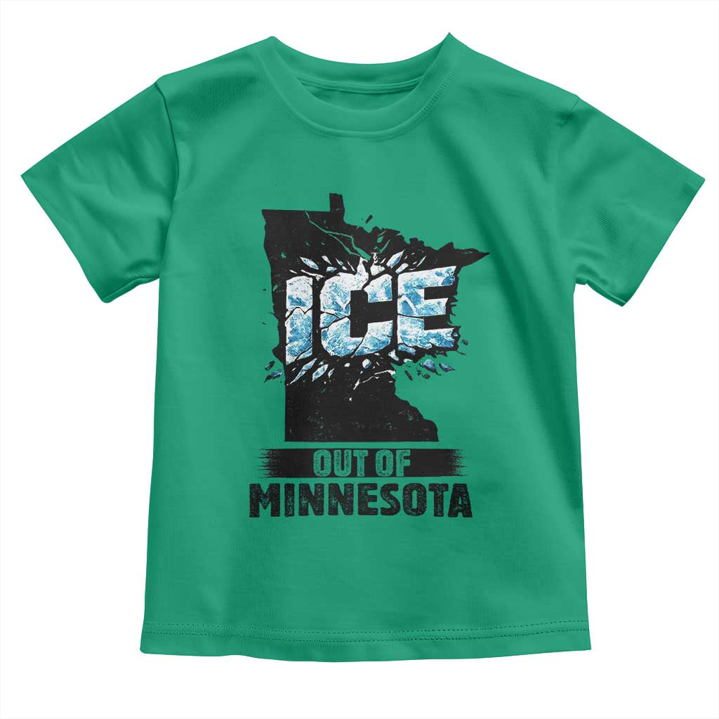 Ice Out of Minnesota Toddler T Shirt MN State Map Abolish Ice Protest TS02 Irish Green Print Your Wear