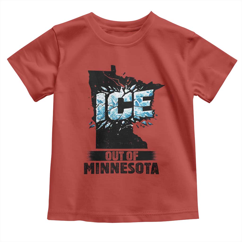 Ice Out of Minnesota Toddler T Shirt MN State Map Abolish Ice Protest TS02 Red Print Your Wear