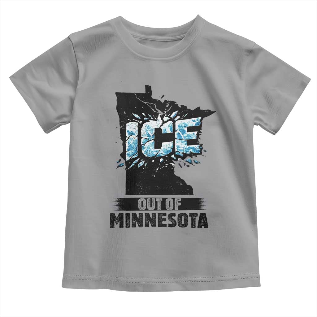 Ice Out of Minnesota Toddler T Shirt MN State Map Abolish Ice Protest TS02 Sport Gray Print Your Wear