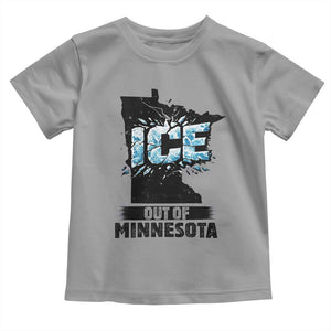 Ice Out of Minnesota Toddler T Shirt MN State Map Abolish Ice Protest TS02 Sport Gray Print Your Wear
