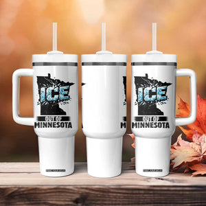Ice Out of Minnesota Tumbler With Handle MN State Map Abolish Ice Protest TS02 Print Your Wear