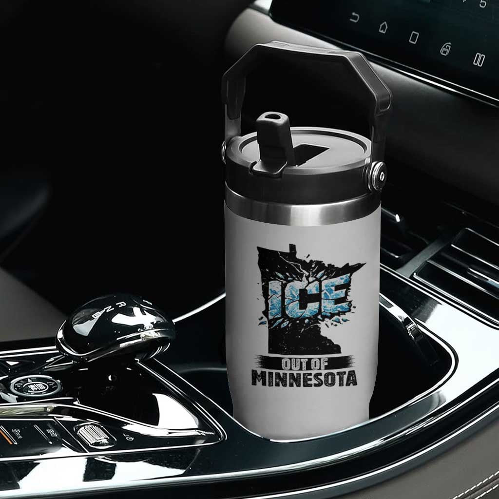 Ice Out of Minnesota Flip Straw Tumbler MN State Map Abolish Ice Protest TS02 Print Your Wear