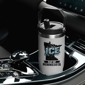 Ice Out of Minnesota Flip Straw Tumbler MN State Map Abolish Ice Protest TS02 Print Your Wear