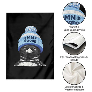 MN Strong Winter Loon with Blue Beanie Garden Flag Stand with Minnesota Justice Protest TS02 Print Your Wear