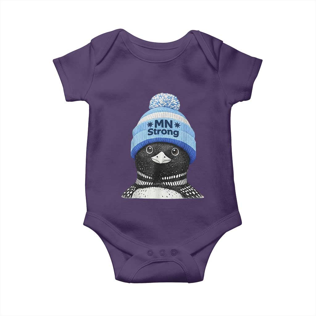 MN Strong Winter Loon with Blue Beanie Baby Onesie Stand with Minnesota Justice Protest TS02 Purple Print Your Wear
