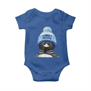 MN Strong Winter Loon with Blue Beanie Baby Onesie Stand with Minnesota Justice Protest TS02 Royal Blue Print Your Wear