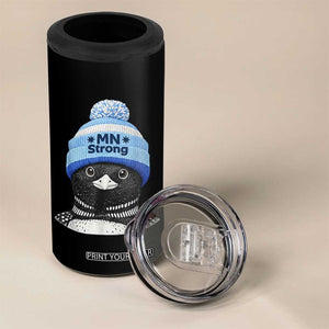MN Strong Winter Loon with Blue Beanie 4 in 1 Can Cooler Tumbler Stand with Minnesota Justice Protest TS02 Print Your Wear