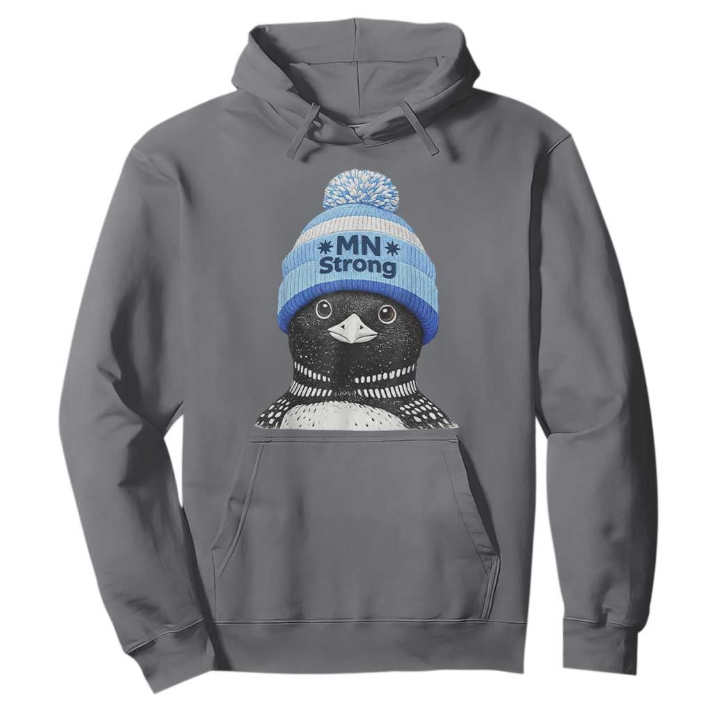 MN Strong Winter Loon with Blue Beanie Hoodie Stand with Minnesota Justice Protest TS02 Charcoal Print Your Wear