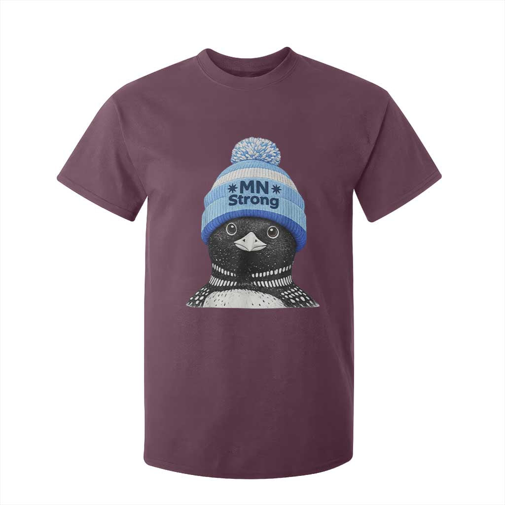 MN Strong Winter Loon with Blue Beanie T Shirt For Kid Stand with Minnesota Justice Protest TS02 Maroon Print Your Wear
