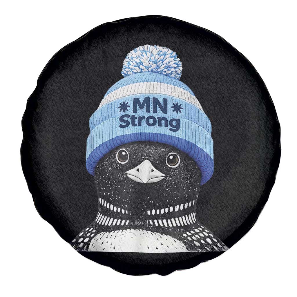 MN Strong Winter Loon with Blue Beanie Spare Tire Cover Stand with Minnesota Justice Protest TS02 Print Your Wear