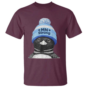 MN Strong Winter Loon with Blue Beanie T Shirt Stand with Minnesota Justice Protest TS02 Maroon Print Your Wear