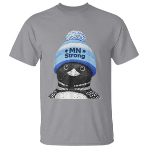 MN Strong Winter Loon with Blue Beanie T Shirt Stand with Minnesota Justice Protest TS02 Sport Gray Print Your Wear