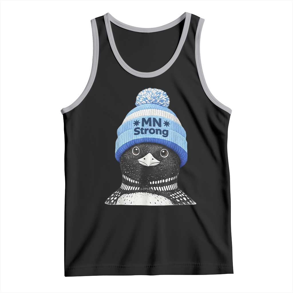 MN Strong Winter Loon with Blue Beanie Tank Top Stand with Minnesota Justice Protest TS02 Black Athletic Heather Print Your Wear