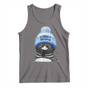 MN Strong Winter Loon with Blue Beanie Tank Top Stand with Minnesota Justice Protest TS02 Deep Heather Print Your Wear