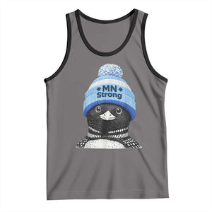 MN Strong Winter Loon with Blue Beanie Tank Top Stand with Minnesota Justice Protest TS02 Deep Heather Black Print Your Wear